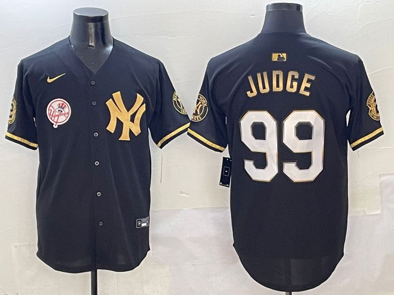 Men New York Yankees #99 Judge Black Gold Five generations Nike 2025 MLB Jersey style 8->los angeles dodgers->MLB Jersey